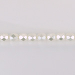 Czech Glass Pearl Faceted Fire Polish Bead - Round 04MM WHITE 70401