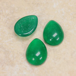 Glass Medium Dome Cabochon - Pear 18x13MM CHRYSOPHRASE