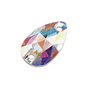 Preciosa Crystal Flat Back 2-Hole Sew-On Foiled Stone - Pear 18x10MM CRYSTAL AB