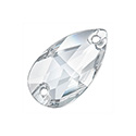 Preciosa Crystal Flat Back 2-Hole Sew-On Foiled Stone - Pear 12x7MM CRYSTAL