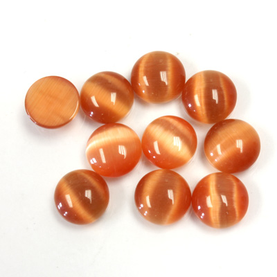 Fiber-Optic Cabochon - Round 08MM CAT'S EYE COPPER