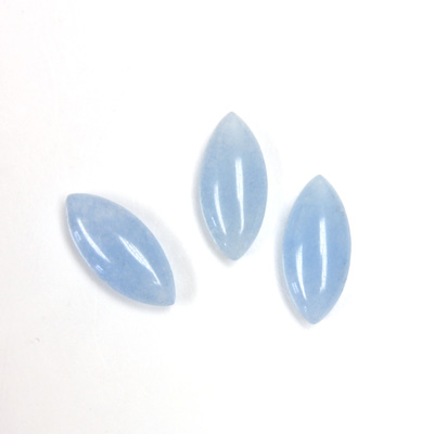 Gemstone Flat Back Cabochon - Navette 15x7MM QUARTZ DYED #12 CALCEDON