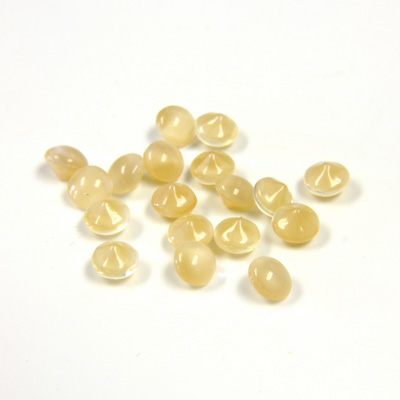 Glass Point Back Buff Top Stone Opaque Doublet - Round 17SS BEIGE MOONSTONE