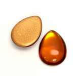 Glass Medium Dome Foiled Cabochon - Pear 25x18MM TOPAZ