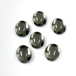 Plastic Flat Back Foiled Cabochon - Oval 10x8MM BLACK DIAMOND