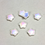 Czech Pressed Glass Bead - Star 08MM CHALKWHITE AB