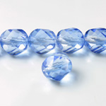 Czech Glass Fire Polished Bead - Twisted 12MM COATED SAPPHIRE