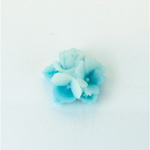 Plastic Carved No-Hole Flower - Round Bouquet 2-tone Opaque 15MM MATTE DK TURQUOISE