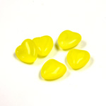 Glass Point Back Buff Top Stone Opaque Doublet - Heart 09x8MM YELLOW MOONSTONE