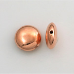 Metalized Plastic Smooth Bead - Round Lentil 15MM COPPER