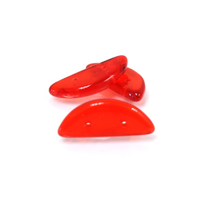 Czech Pressed Glass Bead - Half-Circle Rondelle 19x7MM RUBY