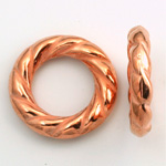 Metalized Plastic Bead - Twisted Ring 25MM COPPER