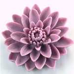 Plastic Carved No-Hole Flower - Water Lily 50MM MATTE LIGHT PURPLE