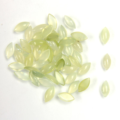 Gemstone Cabochon - Navette 06x3MM JADE LT GREEN