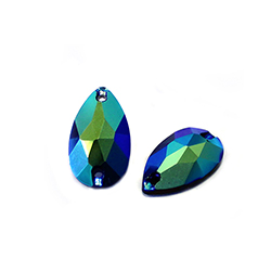 Asfour Crystal Flat Back Sew-On Stone - Pear 12x7MM JET AB