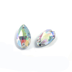 Asfour Crystal Flat Back Sew-On Stone - Pear 12x7MM CRYSTAL AB