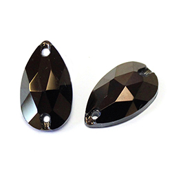 Asfour Crystal Flat Back Sew-On Stone - Pear 18x11MM JET HONEY coated