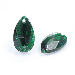 Asfour Crystal Flat Back Sew-On Stone - Pear 18x11MM EMERALD

