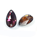 Asfour Crystal Flat Back Sew-On Stone - Pear 18x11MM AURORA RED