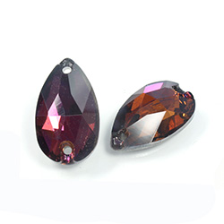 Asfour Crystal Flat Back Sew-On Stone - Pear 18x11MM NIGHT ORCHID