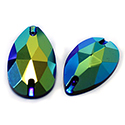 Asfour Crystal Flat Back Sew-On Stone - Pear 28x16MM JET AB