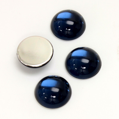 Plastic Flat Back Foiled Cabochon - Round 13MM MONTANA