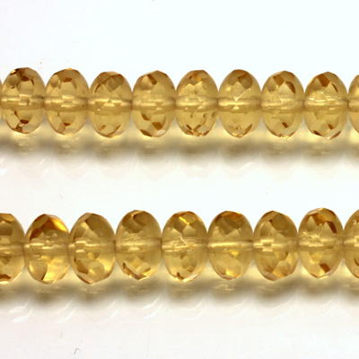 Czech Glass Fire Polish Bead - Rondelle Donut 09x6MM LIGHT TOPAZ
