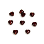 Czech Pressed Glass Bead - Smooth Heart 06x6MM GARNET