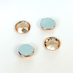 Plastic Flat Back Foiled Rose Cut Rhinestone - Round 11MM LT COLORADO TOPAZ