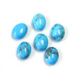 Gemstone Cabochon - Oval 10x8MM HOWLITE DYED TURQUOISE