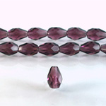 Czech Glass Fire Polish Bead - Pear 10x7MM AMETHYST