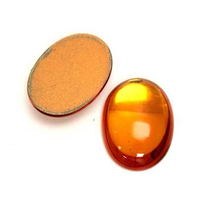 Glass Medium Dome Foiled Cabochon - Oval 25x18MM TOPAZ