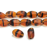 Czech Pressed Glass Bead - Baroque 11x7MM MATTE TORTOISE