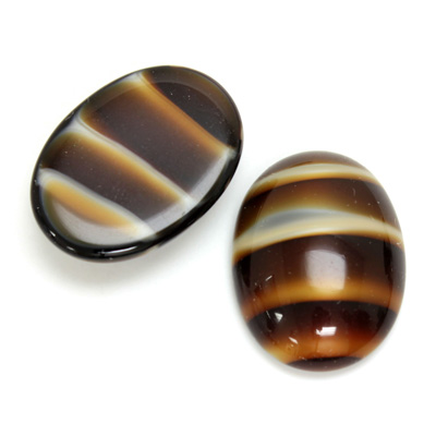 Glass Medium Dome Cabochon - Oval 25x18MM TIGEREYE