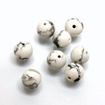 Gemstone 1-Hole Ball 08MM WHITE HOWLITE