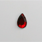 Glass Flat Back Rose Cut Fancy Foiled Stone  - Pear 13x8MM RUBY