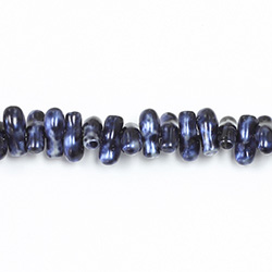 Czech Coated Glass Bead - Baroque 6x8MM PATINA BLUE