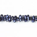 Czech Coated Glass Bead - Baroque 6x8MM PATINA BLUE