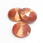 Fiber-Optic Flat Back Cabochon - Rauten Rose Round 18MM CAT'S EYE COPPER