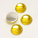 Plastic Flat Back Foiled Cabochon - Round 13MM JONQUIL
