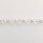 Linked Bead Chain Rosary Style with Glass Fire Polish Bead - Round 4MM CRYSTAL-SILVER