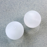 Plastic Bead - Transparent Smooth Round 18MM MATTE CRYSTAL