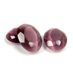 Fiber-Optic Flat Back Stone with Faceted Top and Table - Oval 18x13MM CAT'S EYE PURPLE