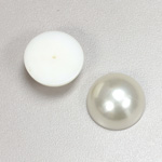 Plastic Medium Dome Pearl Cabochon - Round 20MM WHITE