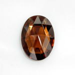 Glass Flat Back Foiled Rauten Rose - Oval 25x18MM SMOKE TOPAZ