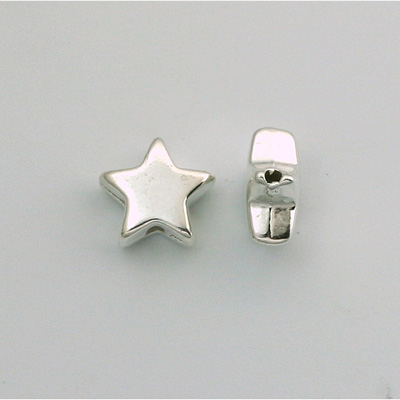 Metalized Plastic Smooth Bead - Star 11MM SILVER