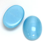 Glass Medium Dome Cabochon - Oval 25x18MM MOONSTONE AQUA