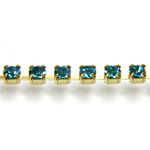 Preciosa Crystal Rhinestone Cup Chain - PP18 (SS8.5) BLUE ZIRCON-RAW