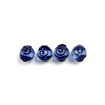 Czech Glass Lampwork Bead - Round 08MM SAPPHIRE with Swirl Design