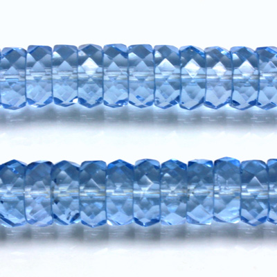 Czech Glass Fire Polished Bead - Rondelle 10x4MM LT SAPPHIRE
